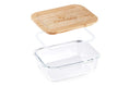 Load image into Gallery viewer, 640ml Glass Food Container with Bamboo Lid,