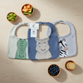 Load image into Gallery viewer, Purely Mama 100% Organic Cotton Baby Bibs – Set of 3 (Crocodile | Hippo | Zebra)