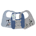 Load image into Gallery viewer, Purely Mama 100% Organic Cotton Baby Bibs – Set of 3 (Zebra | Hippo | Zebra Family)