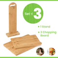 Load image into Gallery viewer, Bamboo Chopping Board Set of 2 with Stand