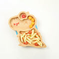 Load image into Gallery viewer, Big Tooth the Dinosaur Bamboo Suction Plate with Cutlery Set