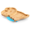 Load image into Gallery viewer, Big tooth the dinosaur - the bamboo suction plate with cutlery from purely mama for kids and toddlers