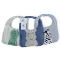 Load image into Gallery viewer, Purely Mama 100% Organic Cotton Baby Bibs – Set of 3 (Crocodile | Hippo | Zebra)