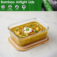 Load image into Gallery viewer, 1050ml Glass Food Container with Bamboo Lid !!