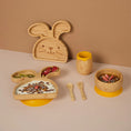 Load image into Gallery viewer, tabbit the rabbit bamboo dinner set from purely mama