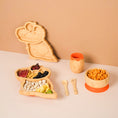 Load image into Gallery viewer, Big tooth the dinosaur - the bamboo suction dinner set from purely mama for kids and toddlers