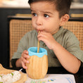 Load image into Gallery viewer, Bamboo Baby Cup with Silicone Teether (Eco-Friendly & BPA-Free)