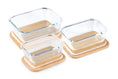 Load image into Gallery viewer, Purely Mama Bamboo Lid Glass Containers Set of 3 Airtight Food Storage, 640ml 1050ml 1520ml, Plastic Free, BPA Free, Microplastic Safe
