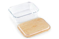 Load image into Gallery viewer, Purely Mama Bamboo Lid Glass Container 370ml Airtight Food Storage, Plastic Free, BPA Free, for Kitchen, Fridge, Meal Prep and Snacks
