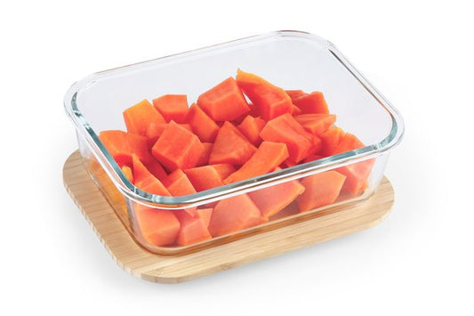 Purely Mama Bamboo Lid Glass Container 370ml Airtight Food Storage, Plastic Free, BPA Free, for Kitchen, Fridge, Meal Prep and Snacks