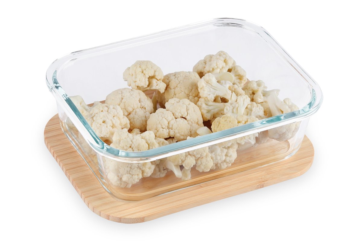 Purely Mama 640ml Airtight Glass Food Container with Bamboo Lid, BPA Free Kitchen Storage for Curries, Salads and Leftovers