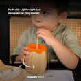 Load image into Gallery viewer, Purely Mama’s Bamboo Baby Cup with Silicone Teether, Eco Friendly, BPA Free, for Babies 6 to 24 Months- Orange Colour
