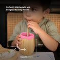 Load image into Gallery viewer, Purely Mama’s Bamboo Baby Cup with Silicone Teether, Eco Friendly, BPA Free, for Babies 6 to 24 Months - Pink Colour
