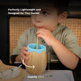 Load image into Gallery viewer, Purely Mama’s Bamboo Baby Cup with Silicone Teether, Eco Friendly, BPA Free, for Babies 6 to 24 Months - Blue Colour
