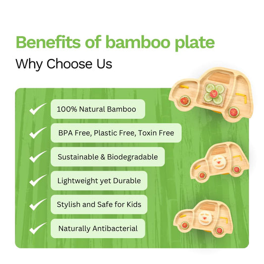 Wheelee the Car Bamboo Dinner Set
