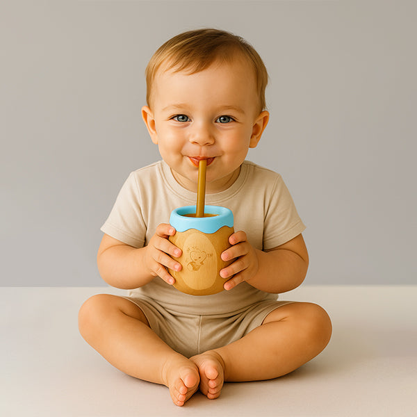 Bamboo Baby Cup with Silicone Teether (Eco-Friendly & BPA-Free)