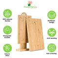 Load image into Gallery viewer, Bamboo Chopping Board Set of 2 with Stand
