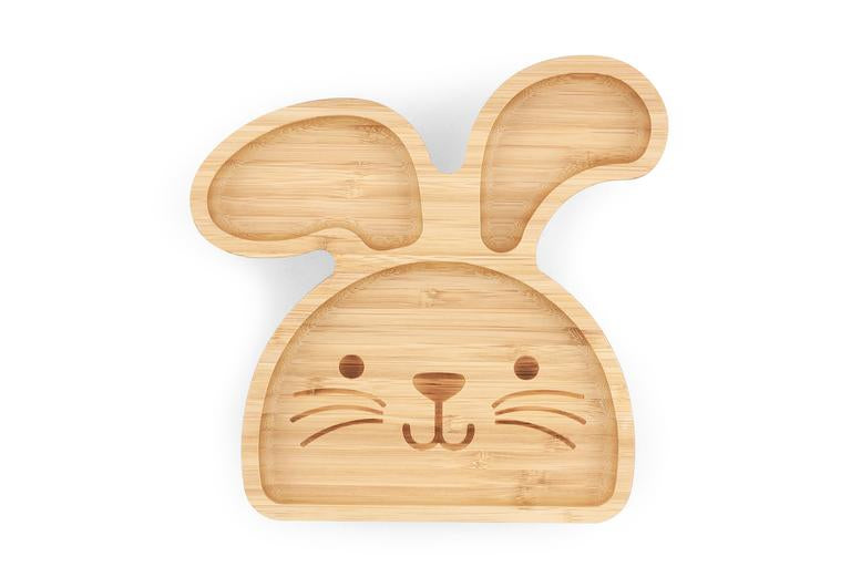 Tabbit The Rabbit!! Bamboo Suction Plate For Toddlers and Kids!!