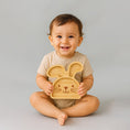 Load image into Gallery viewer, Tabbit the Rabbit Bamboo Suction Plate with Cutlery Set
