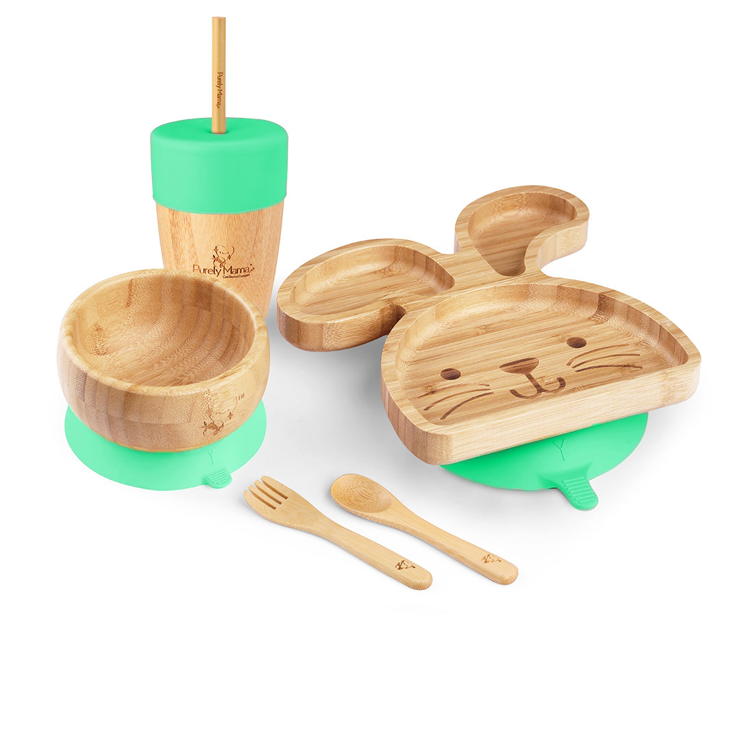 Tabbit the Rabbit Bamboo Kids Dinner Set | Eco-Friendly Baby