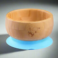 Load image into Gallery viewer, Bamboo Bowl With Suction- Blue
