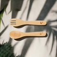 Load image into Gallery viewer, Bamboo Baby spoon and Fork
