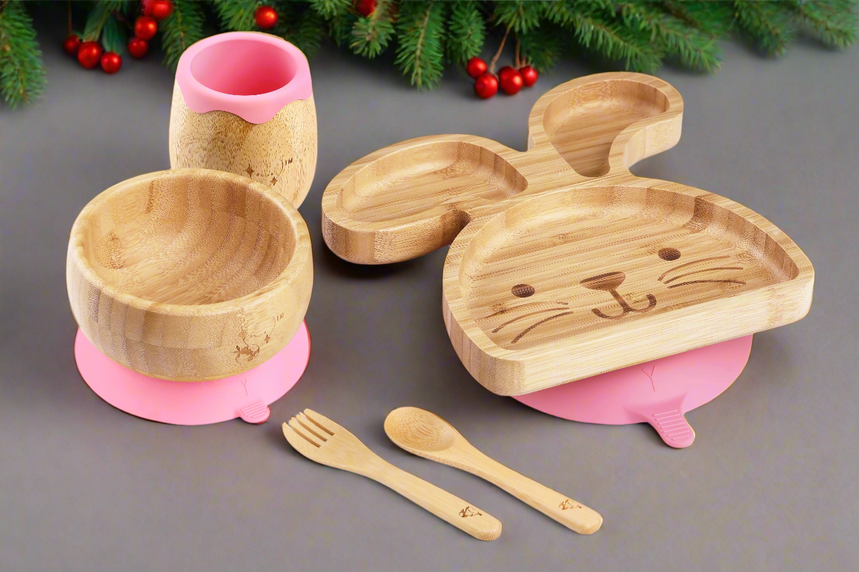 Tabbit The Rabbit!! Bamboo Dinner Set For Toddlers and Kids!!