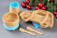 Load image into Gallery viewer, Wheelee The Car!! Bamboo Dinner Set For Toddlers and Kids!!
