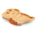 Big tooth the dinosaur - the bamboo suction plate with cutlery from purely mama for kids and toddlers