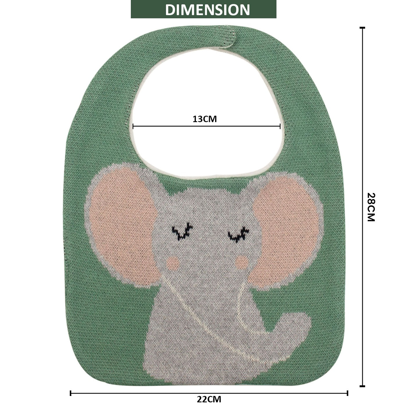 Purely Mama Organic Cotton Baby Bibs for Boys & Girls – Set of 3 (Elephant, Crocodile & Panda)