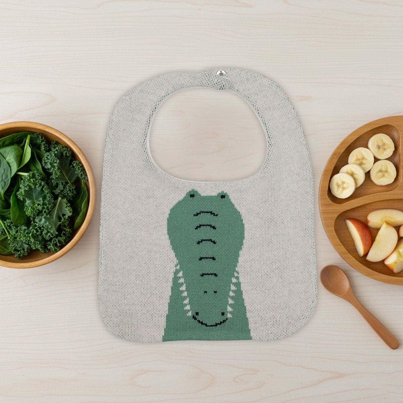 Purely Mama 100% Organic Cotton Baby Bibs – Set of 3 (Crocodile | Hippo | Zebra)