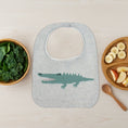 Load image into Gallery viewer, Purely Mama Organic Cotton Baby Bibs for Boys & Girls – Set of 3 (Elephant, Crocodile & Panda)
