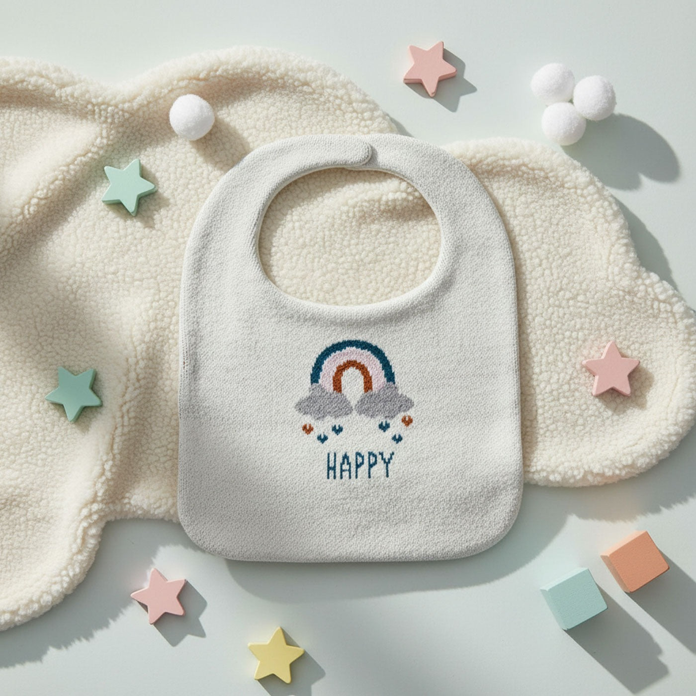 Purely Mama 100% Organic Cotton Baby Bibs Set – Pack of 3 (Giraffe | Rainbow | Panda)