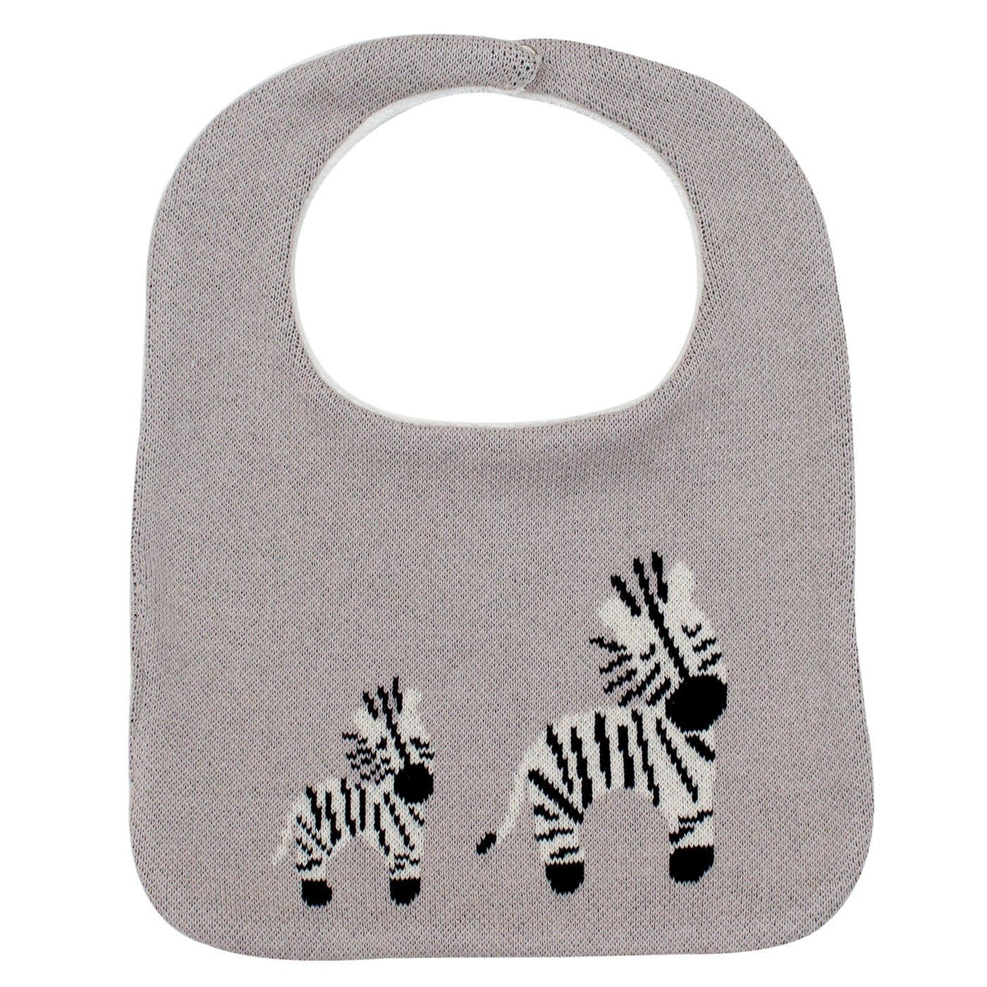 Purely Mama 100% Organic Cotton Baby Bibs – Set of 3 (Zebra | Hippo | Zebra Family)