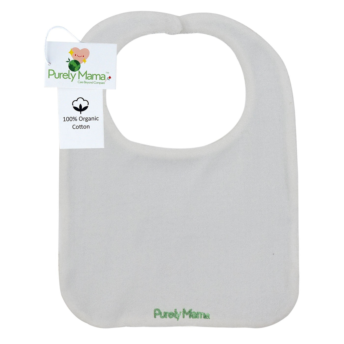 Purely Mama Organic Cotton Baby Bibs for Boys & Girls – Set of 3 (Elephant, Crocodile & Panda)