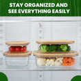 Load image into Gallery viewer, 370ml 640ml 1050ml, Glass Food Container Set with Bamboo Lid !!
