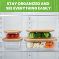 Load image into Gallery viewer, 640ml 1050ml 1520ml, Glass Food Container Set with Bamboo Lid !!
