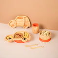 Load image into Gallery viewer, Wheelee The Car!! Bamboo Dinner Set For Toddlers and Kids!!
