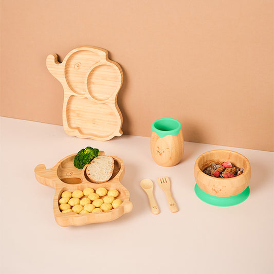 Trunkie The Elephant!! Bamboo Dinner Set For Toddlers and Kids!!