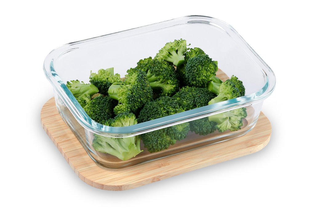 Glass Storage Container |1050ml with Bamboo Lid, Food Container | Perfect for storing Food in the Fridge and Microwaving |  - BPA free, Micro Plastic Free | Eco Friendly