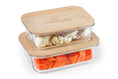 Load image into Gallery viewer, Purely Mama Bamboo Lid Glass Containers Set of 2 Airtight Food Storage, 370ml and 640ml, Plastic Free, BPA Free, Microplastic Safe
