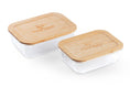 Load image into Gallery viewer, Purely Mama Bamboo Lid Glass Containers Set of 2 Airtight Food Storage, 370ml and 640ml, Plastic Free, BPA Free, Microplastic Safe

