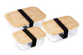Load image into Gallery viewer, Purely Mama Bamboo Lid Glass Containers Set of 3 Airtight Food Storage, 370ml 640ml 1050ml, Plastic Free, BPA Free, Microplastic Safe

